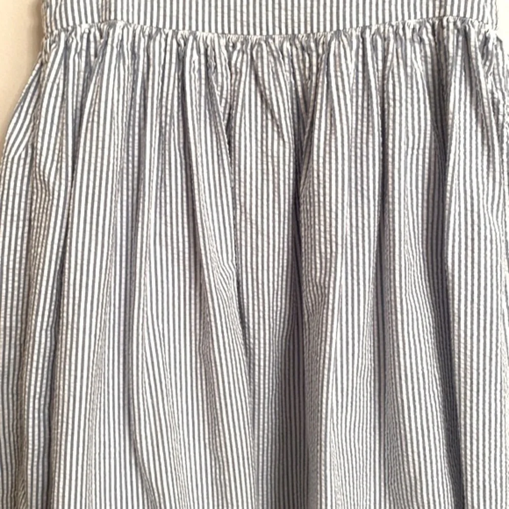 RALPH LAUREN Girls Sleeveless Seersucker Baby Blue Fit and Flare Dress Size 4/4T